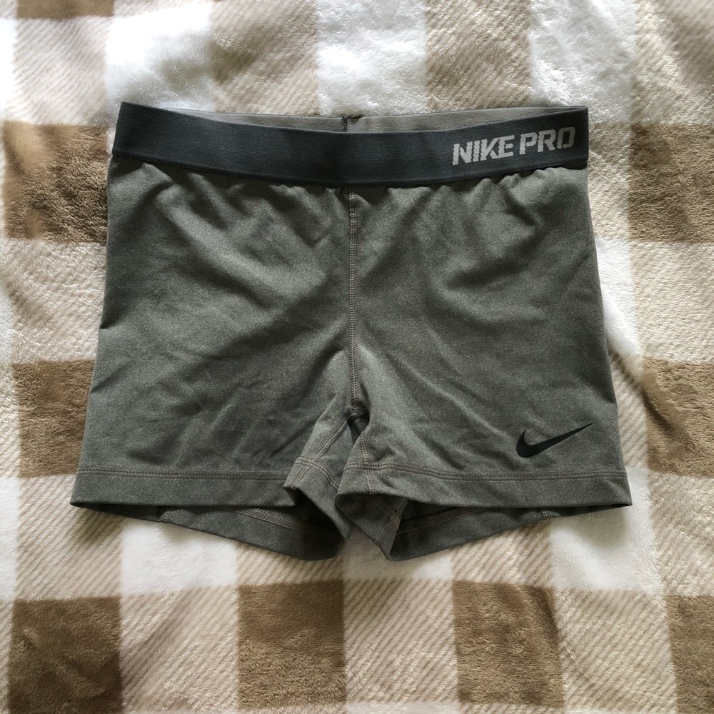 Gray Nike pro spandex shorts